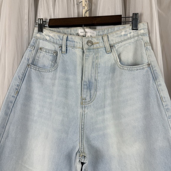 Anthropologie GREY LAB LOS ANGELES High Waist Wide Leg Jeans Light Wash Size 28 - Picture 4 of 11